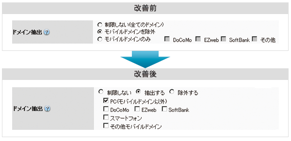 配信設定のドメイン抽出